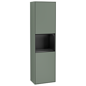 Villeroy und Boch Finion Hochschrank F470PDGM 41,8x151,6x27cm, rechts, Regal Black Matt Lacquer, Olive Matt Lacquer