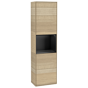 Villeroy and Boch Finion cabinet F470PDPC 41.8x151.6x27cm, right, shelf Black Matt Lacquer , Oak Veneer