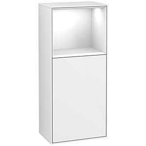 Villeroy et Boch Finion armoire côté F500GFGF 41.8x93.6x27cm, à gauche, étagère au- dessus Glossy White , laque blanc brillant