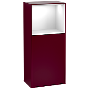 Villeroy et Boch Finion armoire latérale F500GFHB 41.8x93.6x27cm, gauche, étagère au-dessus Glossy White , Peony Matt