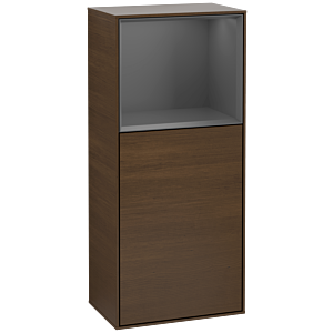 Villeroy et Boch Finion armoire latérale F500GKGN 41.8x93.6x27cm, gauche, plateau étagère anthracite mat, placage noyer