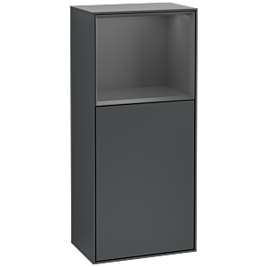 Villeroy und Boch Finion Seitenschrank F500GKHG 41,8x93,6x27cm, links, Regal oben Anthracite Matt, Midnight Blue Matt Lacquer