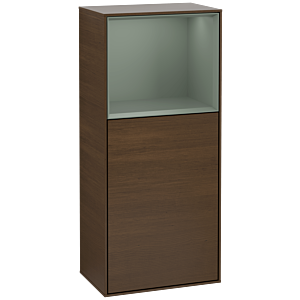 Villeroy und Boch Finion Seitenschrank F500GMGN 41,8x93,6x27cm, links, Regal oben Olive Matt, Walnut veneer