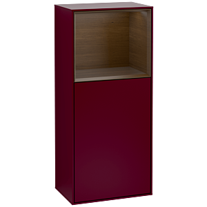Villeroy und Boch Finion Seitenschrank F500GNHB 41,8x93,6x27cm, links, Regal oben Walnut veneer, Peony Matt