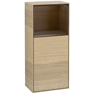 Villeroy and Boch Finion side cabinet F500GNPC 41.8x93.6x27cm, left, shelf above Walnut Veneer , Oak Veneer
