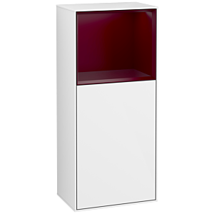 Villeroy und Boch Finion Seitenschrank F500HBGF 41,8x93,6x27cm, links, Regal oben Peony Matt, Glossy white lacquer