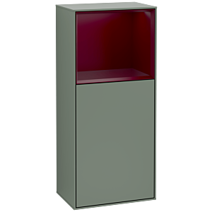 Villeroy und Boch Finion Seitenschrank F500HBGM 41,8x93,6x27cm, links, Regal oben Peony Matt, Olive Matt Lacquer