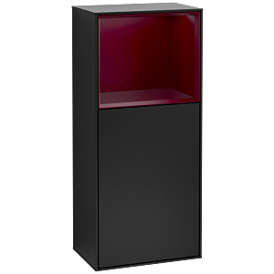 Villeroy et Boch Finion armoire côté F500HBPD 41.8x93.6x27cm, à gauche, étagère au- dessus Peony Matt , vernis noir mat