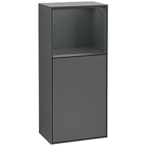 Villeroy and Boch Finion side cabinet F500HGGK 41.8x93.6x27cm, left, shelf above Midnight Blue matt, anthracite matt