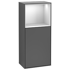 Villeroy und Boch Finion Seitenschrank G500MTGK 41,8x93,6cm, links, Emotion, Regal oben White Matt, Anthracite matt