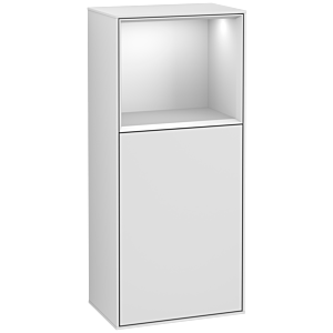 Villeroy und Boch Finion Seitenschrank F500MTMT 41,8x93,6x27cm, links, Regal oben White Matt, White matt lacquer