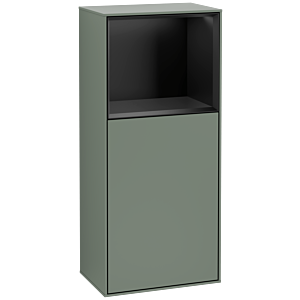 Villeroy et Boch Armoire latérale Finion F500PDGM 41.8x93.6x27cm, gauche, plateau noir mat, Olive Matt Lacquer
