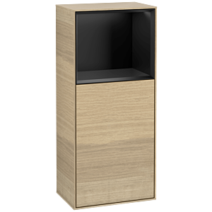 Villeroy und Boch Finion Seitenschrank F500PDPC 41,8x93,6x27cm, links, Regal oben Black matt, Oak Veneer