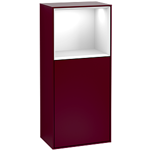 Villeroy et Boch Finion armoire latérale F510GFHB 41.8x93.6x27cm, droite, étagère au-dessus Glossy White , Peony Matt
