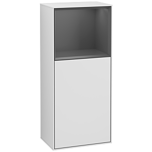 Villeroy et Boch Finion armoire latérale F510GKMT 41.8x93.6x27cm, droite, plateau étagère anthracite mat, laqué blanc