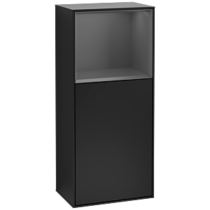 Villeroy et Boch Armoire latérale Finion F510GKPD 41.8x93.6x27cm, droite, plateau étagère anthracite mat, laqué noir mat