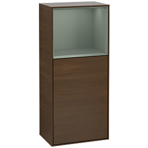 Villeroy et Boch Finion armoire latérale F510GMGN 41.8x93.6x27cm, droite, plateau supérieur olive mat, placage noyer