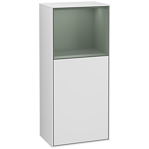Villeroy et Boch Finion armoire latérale F510GMMT 41.8x93.6x27cm, droite, plateau étagère olive mat, blanc laqué mat