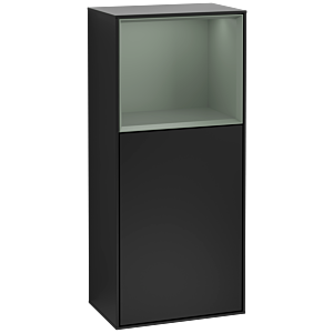 Villeroy et Boch Armoire latérale Finion F510GMPD 41.8x93.6x27cm, droite, plateau étagère olive mat, laqué noir mat