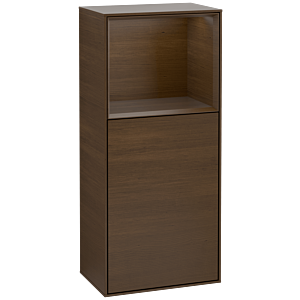 Villeroy et Boch Finion armoire latérale F510GNGN 41.8x93.6x27cm, droite, étagère au dessus placage noyer, placage noyer