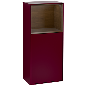 Villeroy et Boch Finion armoire latérale F510GNHB 41.8x93.6x27cm, droite, étagère au dessus placage noyer, Peony Matt
