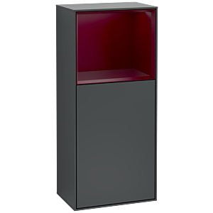 Villeroy and Boch Finion side cabinet F510HBHG 41.8x93.6x27cm, right, shelf above Peony Matt , Midnight Blue Matt Lacquer