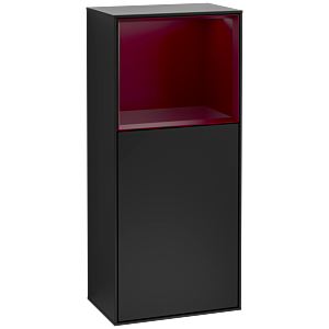 Villeroy and Boch Finion side cabinet F510HBPD 41.8x93.6x27cm, right, shelf above Peony Matt , matt black lacquer