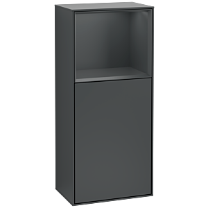 Villeroy und Boch Finion Seitenschrank F510HGHG 41,8x93,6x27cm, rechts, Regal oben Midnight Blue Matt, Midnight Blue Matt Lacquer