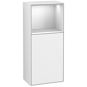 Villeroy and Boch Finion side cabinet F510MTGF 41.8x93.6x27cm, right, shelf above White Matt , glossy white lacquer