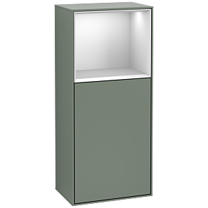 Villeroy und Boch Finion Seitenschrank F510MTGM 41,8x93,6x27cm, rechts, Regal oben White Matt, Olive Matt Lacquer