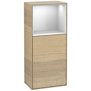 Villeroy und Boch Finion Seitenschrank F510MTPC 41,8x93,6x27cm, rechts, Regal oben White Matt, Oak Veneer
