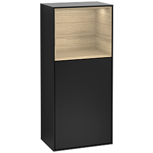 Villeroy and Boch Finion side cabinet F510PCPD 41.8x93.6x27cm, right, shelf above Oak Veneer , black matt lacquer