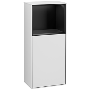 Villeroy et Boch Finion armoire côté F510PDMT 41.8x93.6x27cm, à droite, au-dessus de tablette noir mat, vernis blanc mat