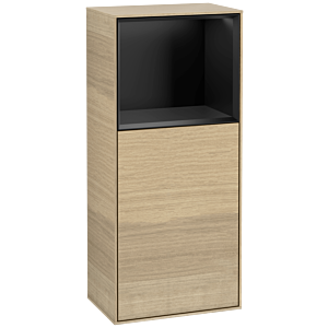 Villeroy und Boch Finion Seitenschrank F510PDPC 41,8x93,6x27cm, rechts, Regal oben Black matt, Oak Veneer