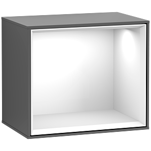 Villeroy und Boch Finion Regalmodul F580GFGK 41,8x35,6x27cm, Regal Glossy White, Anthracite matt