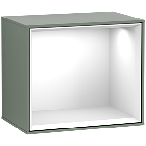 Villeroy und Boch Finion Regalmodul F580GFGM 41,8x35,6x27cm, Regal Glossy White, Olive Matt Lacquer