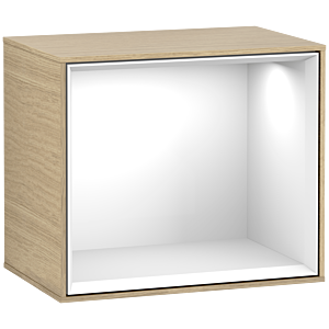Villeroy und Boch Finion Regalmodul F580GFPC 41,8x35,6x27cm, Regal Glossy White, Oak Veneer