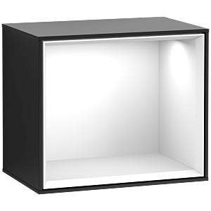 Villeroy und Boch Finion Regalmodul F580GFPD 41,8x35,6x27cm, Regal Glossy White, Black matt lacquer