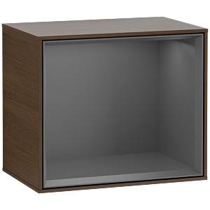 Villeroy and Boch Finion module F580GKGN 41.8x35.6x27cm, shelf Antracite Matt, Walnut veneer