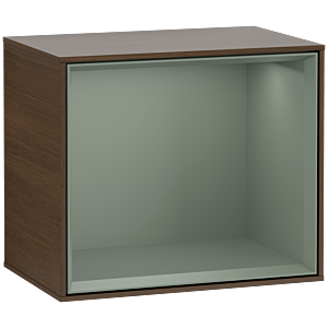 Villeroy und Boch Finion Regalmodul F580GMGN 41,8x35,6x27cm, Regal Olive Matt, Walnut veneer