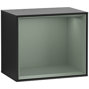 Villeroy et Boch module d&#39; Finion F580GMPD 41.8x35.6x27cm, étagère olive mat, laqué noir mat