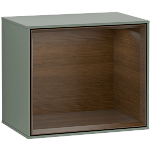 Villeroy und Boch Finion Regalmodul F580GNGM 41,8x35,6x27cm, Regal Walnut Veneer, Olive Matt Lacquer