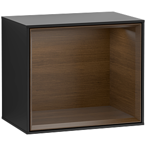 Villeroy und Boch Finion Regalmodul F580GNPD 41,8x35,6x27cm, Regal Walnut Veneer, Black matt lacquer