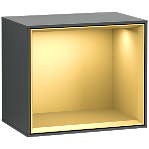 Villeroy and Boch Finion module F580HFHG 41.8x35.6x27cm, shelf gold matt, Midnight Blue Matt Lacquer