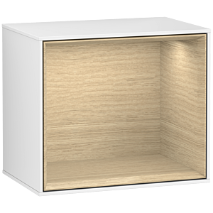 Villeroy and Boch Finion module F580PCGF 41.8x35.6x27cm, shelf Oak Veneer , glossy white lacquer