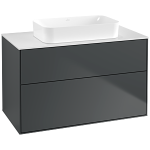 Villeroy und Boch Finion Waschtischunterschrank F64100HG 100x60,3x50,1mm, Glass White Matt, Midnight Blue Matt Lacquer