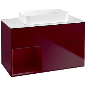 Villeroy und Boch Finion Waschtischunterschrank F651HBHB 100x60,3x50,1cm, Regal links Peony, Peony Matt