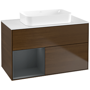 Villeroy and Boch Finion Villeroy and Boch Finion F651HGGN 100x60.3x50.1cm, shelf on the left Midnight Blue Matt Lacquer , Walnut veneer