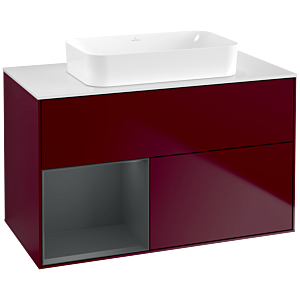 Villeroy et Boch Finion Villeroy et Boch F651HGHB 100x60.3x50.1cm, étagère à gauche Midnight Blue Matt Lacquer , Peony Matt