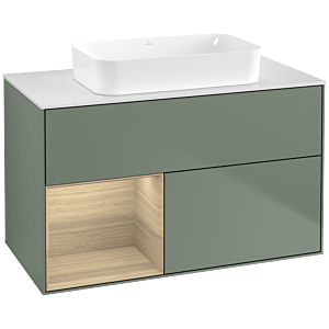 Villeroy and Boch Finion Villeroy and Boch Finion F651PCGM 100x60.3x50.1cm, shelf on the left Oak Veneer , Olive Matt Lacquer